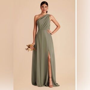 NWT Birdy Grey Kira Chiffon Maxi dress Size XL Sage Green Formal